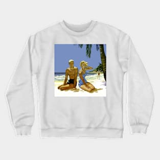 Vintage beach scene Crewneck Sweatshirt